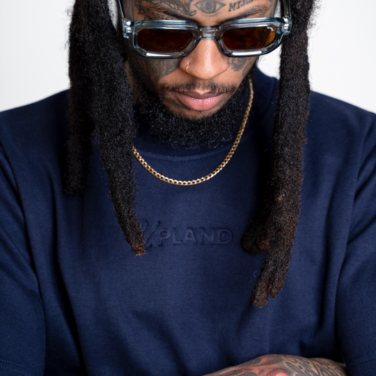 Dark Blue Embossed Tee