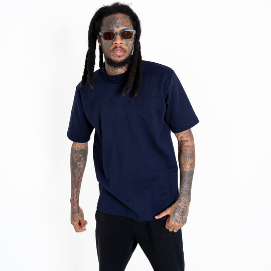 Dark Blue Embossed Tee