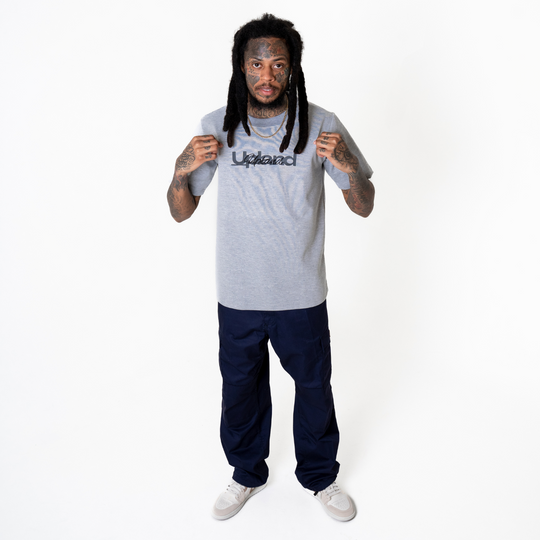 Grey Embroidery Tee