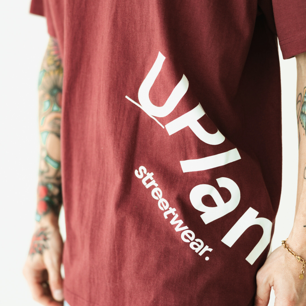 Burgundy Side Logo Tee