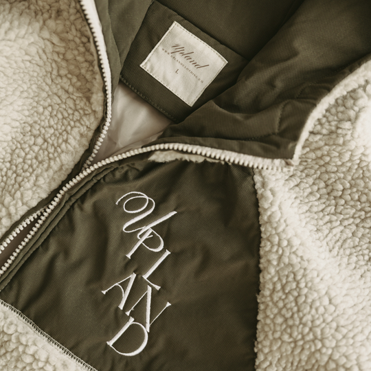 Pistachio Color Block Sherpa Fleece Jacket