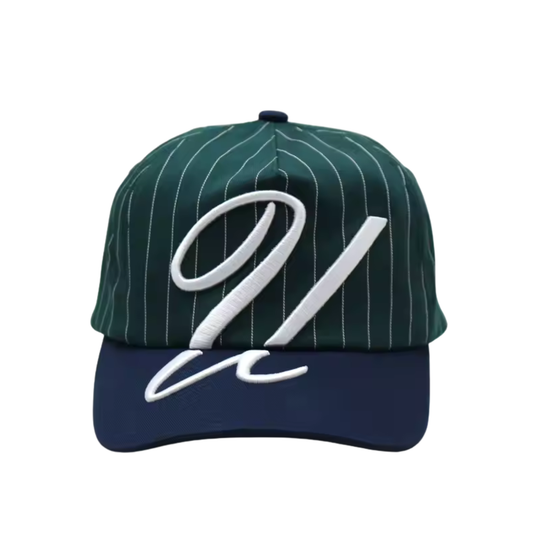 Green Pinstripe Script Hat