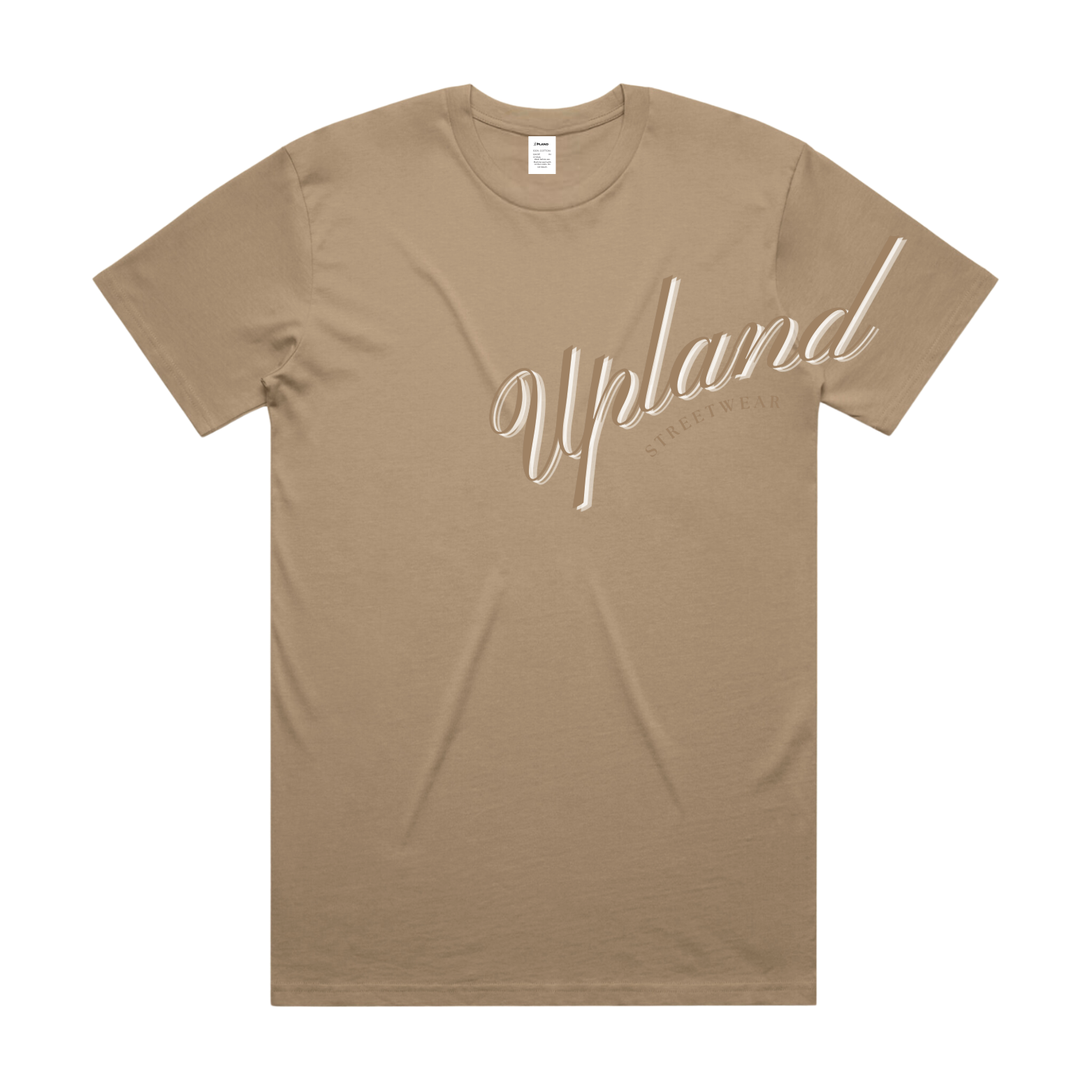 Khaki Cursive Tee – uplandstreetwear
