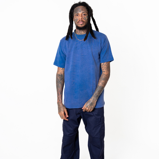 Faded Blue Embossed Tee