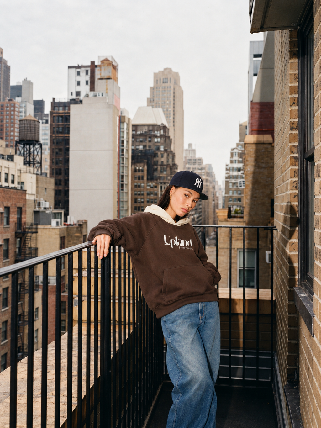 Coffee Fleece Color Block Hoodie