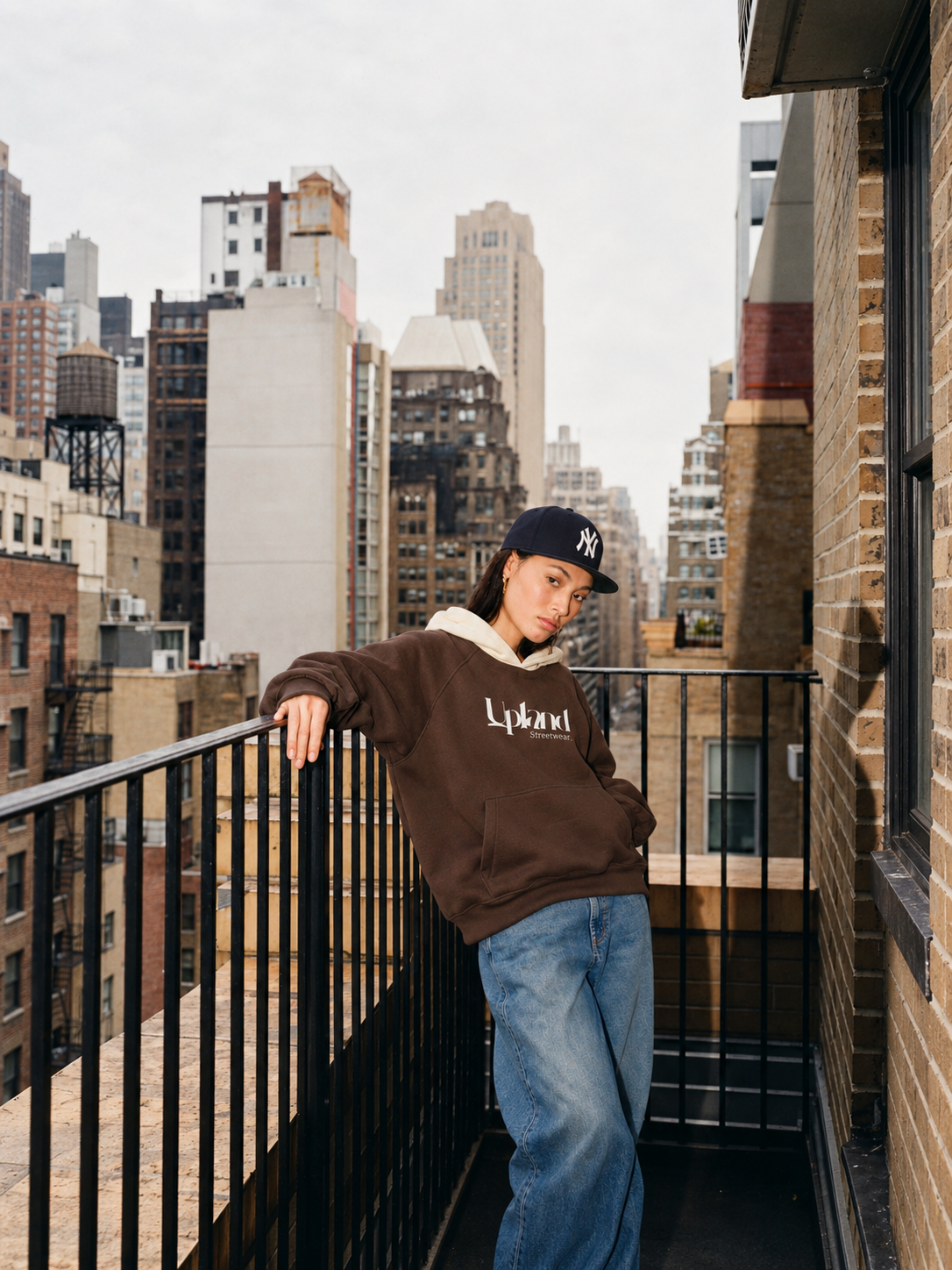 Coffee Fleece Color Block Hoodie