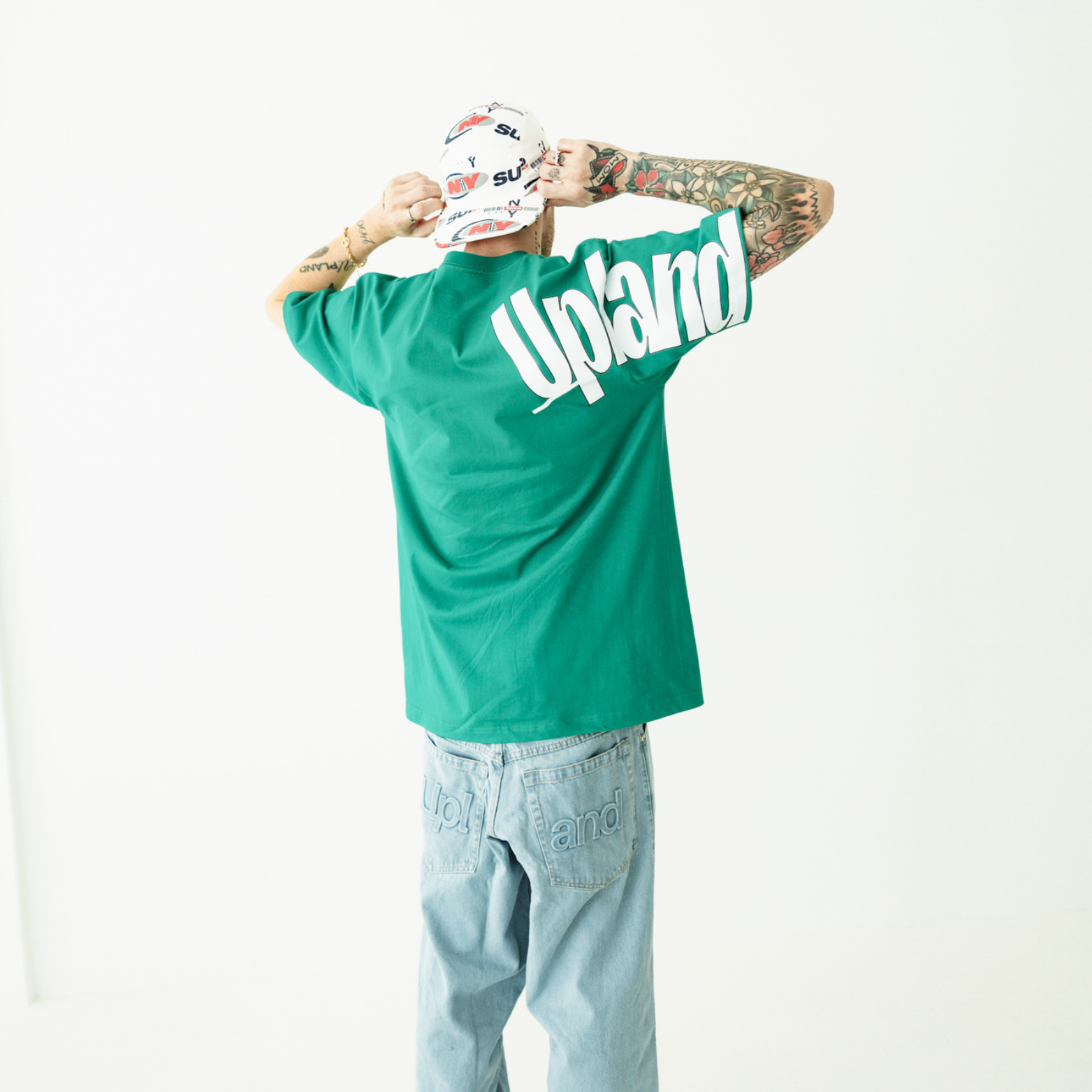 Green Rear Sleeve Logo Tee