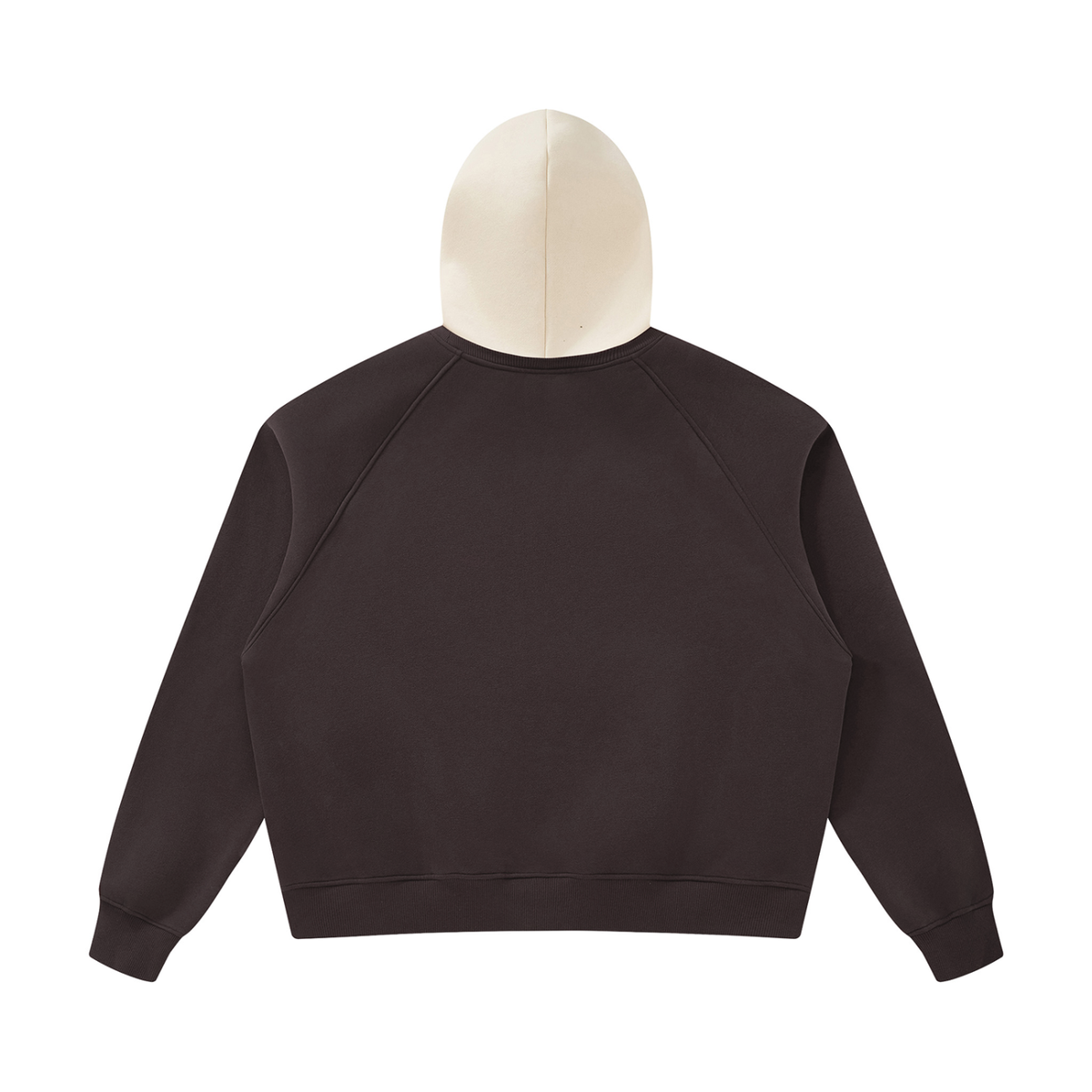 Coffee Fleece Color Block Hoodie