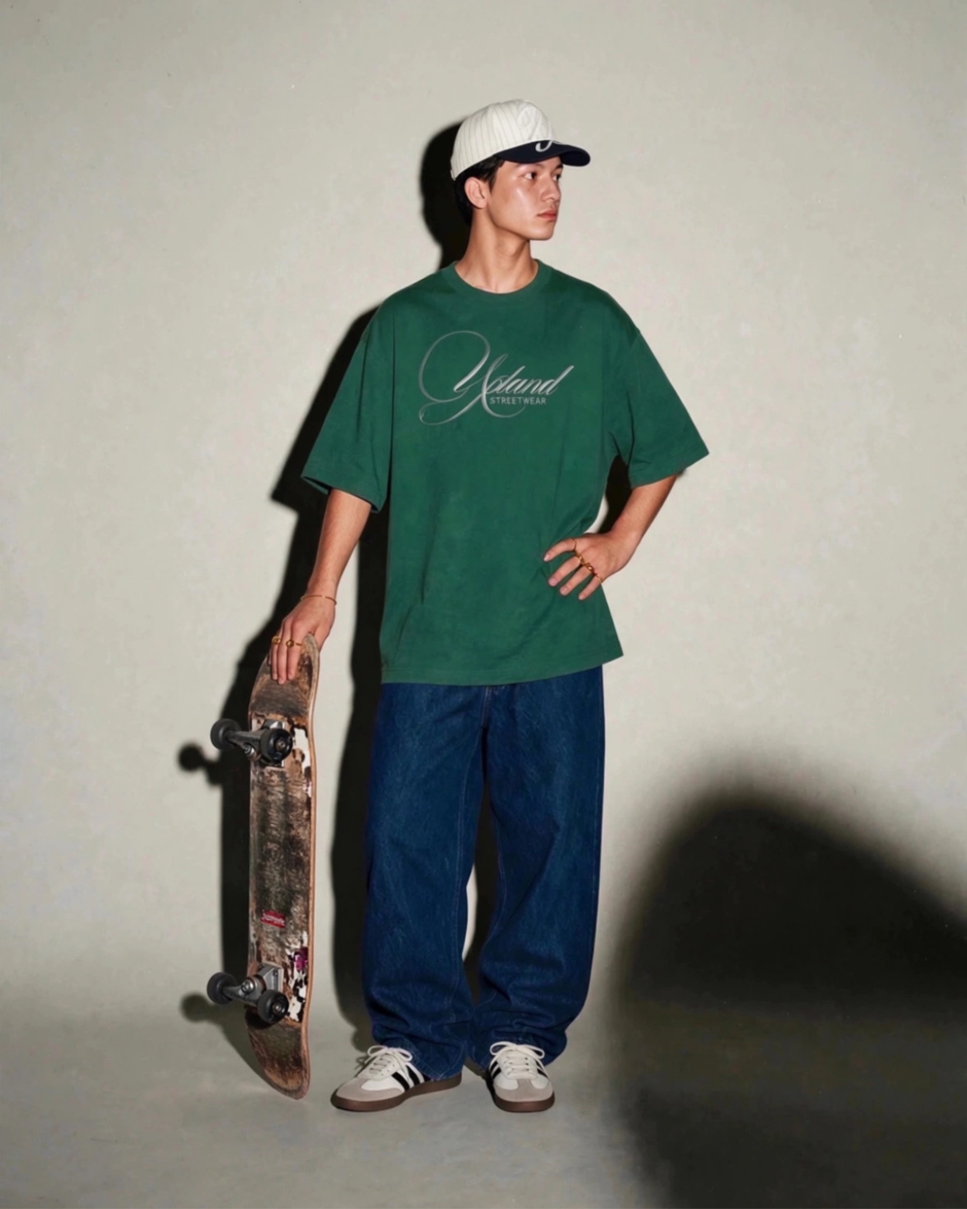 Mens Heavyweight Oversized Green Tee